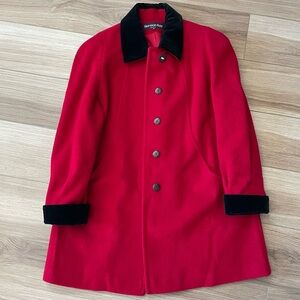Red Velvet Vintage Wool Overcoat